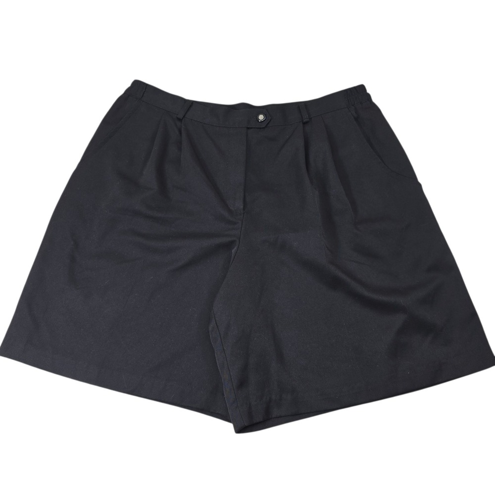 VTG Coral‎ Bay Golf Petite Shorts Women's 14P Petite Black Pleated Golf